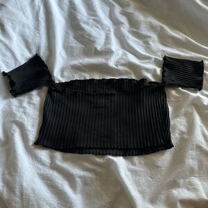 Urban Outfitters Ribbed Silence + Noice Off Shoulder Crop Top Size Small